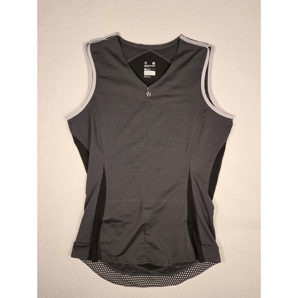 bontrager Tops - Bontrager Cycling Tank Women Small Gray Striped Sleeveless Zip Back Rear Pockets